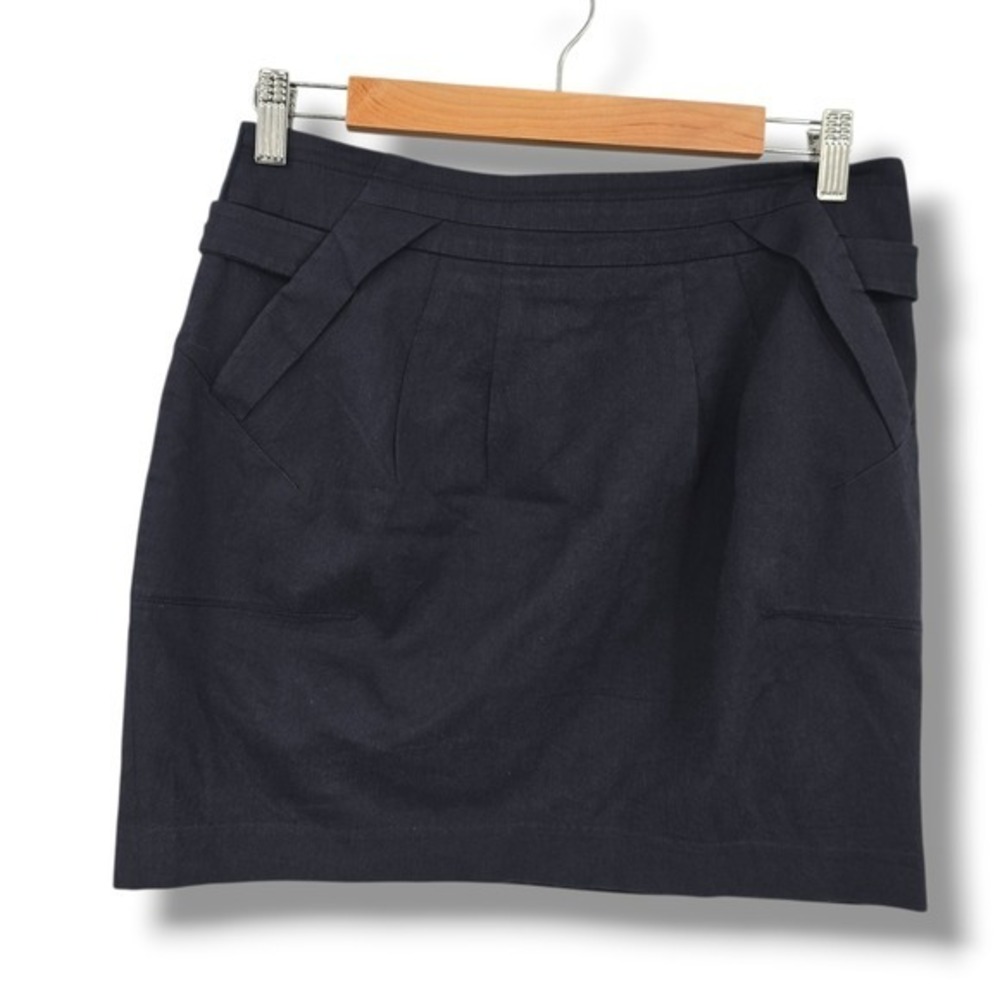Olive Des Olive Womens Skirt Mini Above‎ Knee Navy Blue Pockets Button Accents